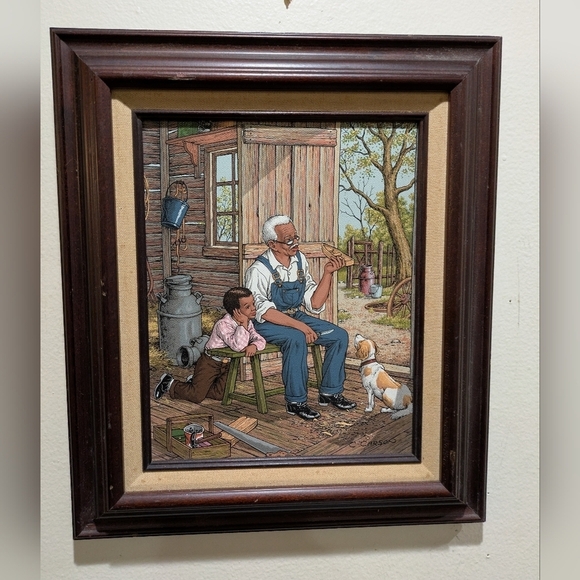 Other - c.carson Grandpa Carving Wood Boat Appraise In 1993 14x12